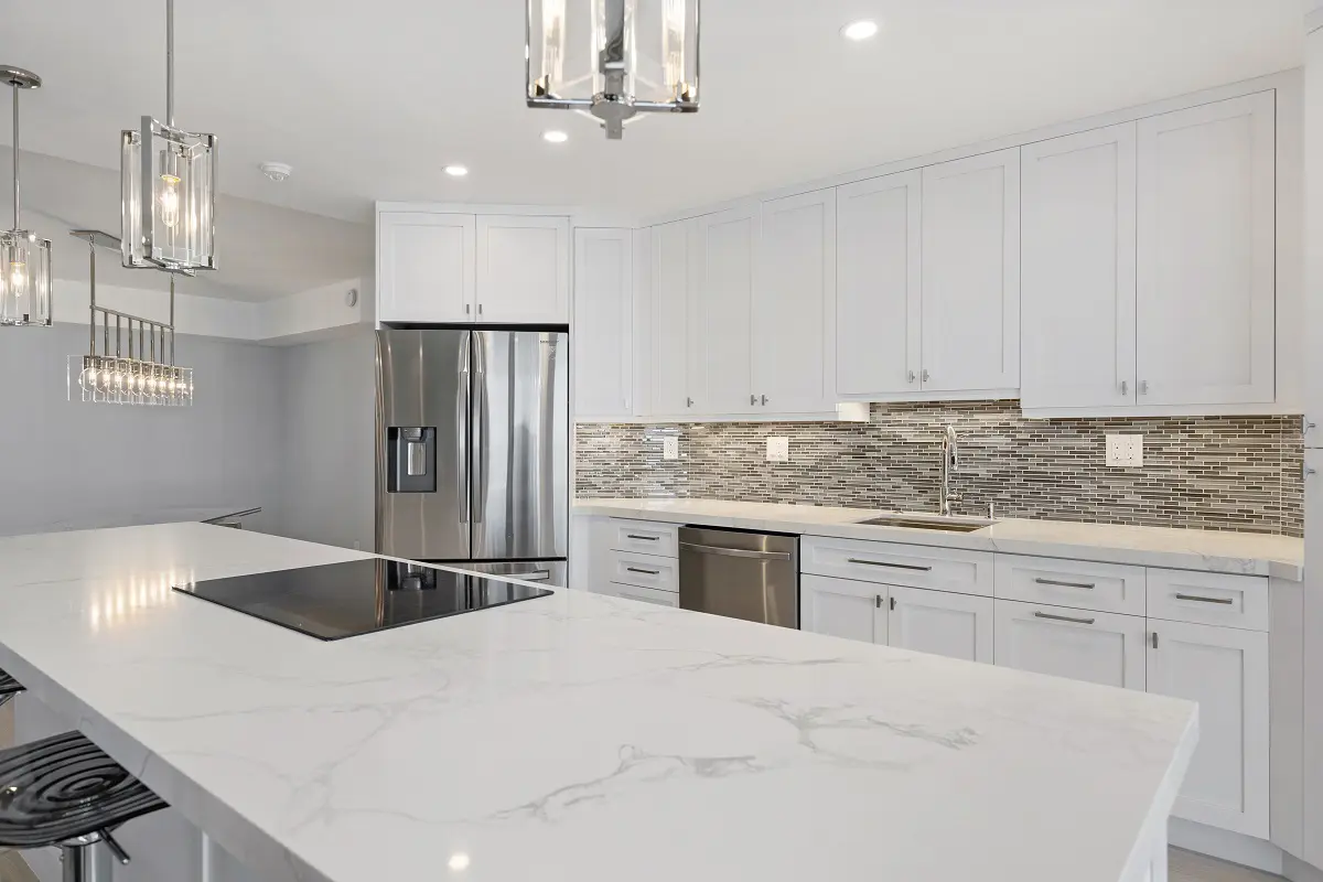 A beautiful white color kitchen